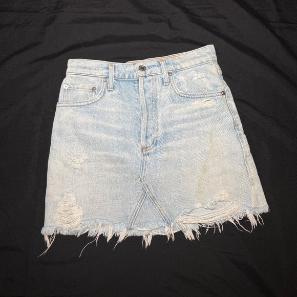 AGOLDE Light Denim Jean Skirt (with Stain) - Picture 1 of 5
